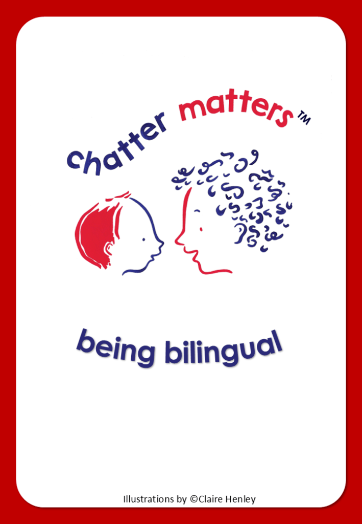 An image of the front page of the 'chatter matters; Being Bilingual leaflet.